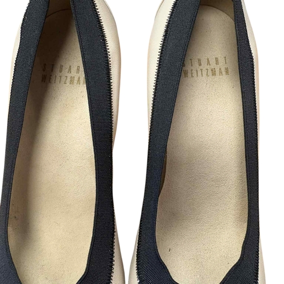 Stuart Weitzman Cream and Black High Heel Pumps, Size 5 NWT - Picture 6 of 9